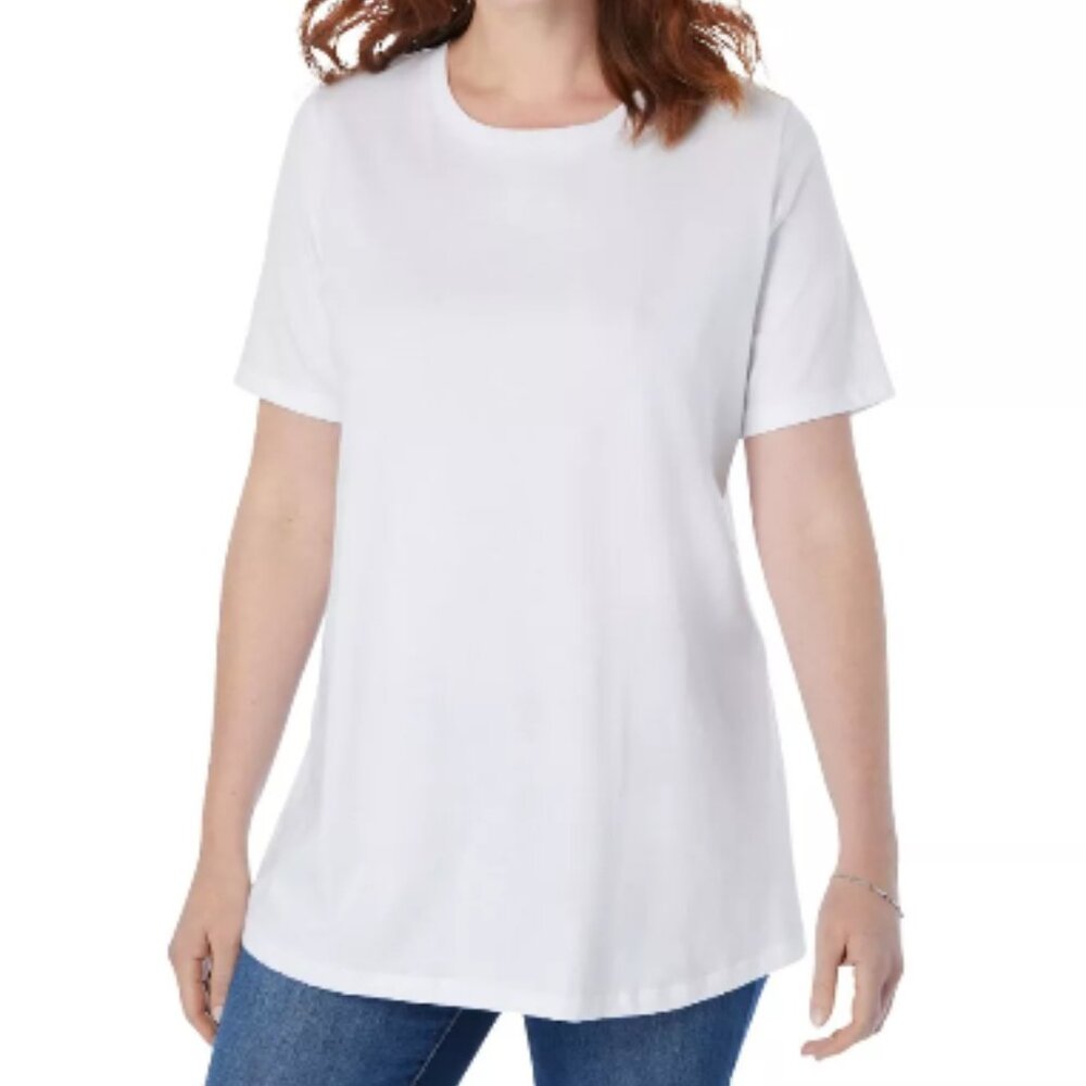 Woman Within Women's Plus Size Perfect Short-Sleeve Crewneck Tee